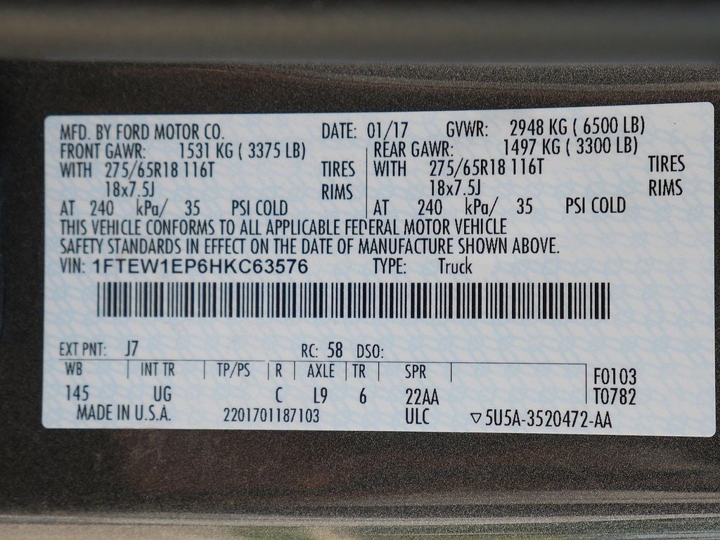 2017 Ford F-150 XLT CREW 2.7