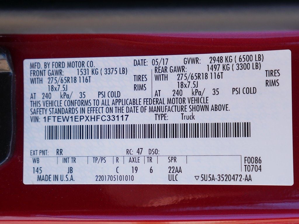 2017 Ford F-150 XLT CREW 2.7