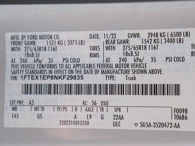 2022 Ford F-150 XLT SUPER CAB 2.7