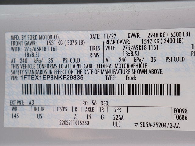 2022 Ford F-150 XLT SUPER CAB 2.7