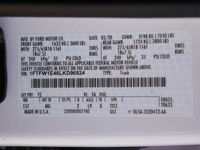 2020 Ford F-150 XLT LONG BED CREW 3.5