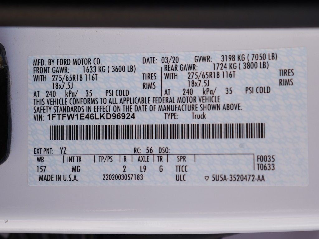 2020 Ford F-150 XLT LONG BED CREW 3.5