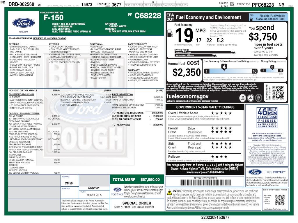 2023 Ford F-150 XLT CREW 5.0