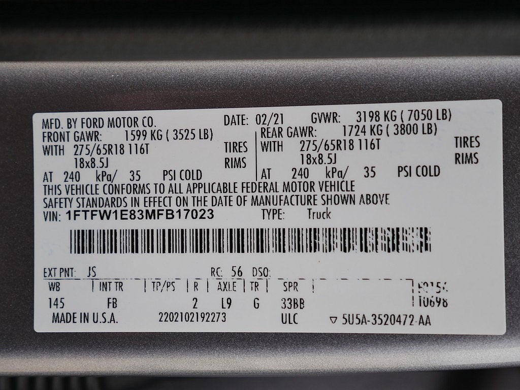2021 Ford F-150 XLT CREW 3.5