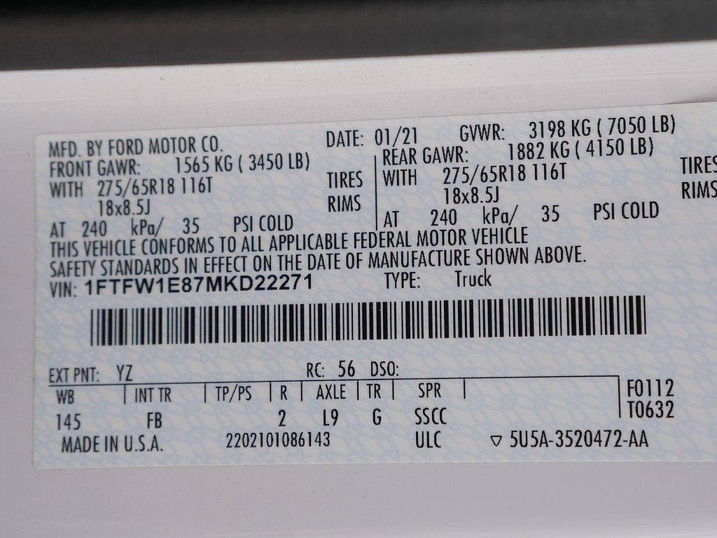 2021 Ford F-150 XLT CREW 3.5
