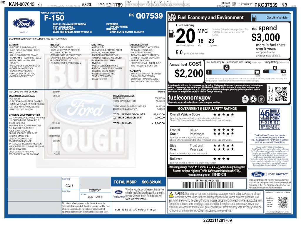 2023 Ford F-150 XLT CREW 3.5