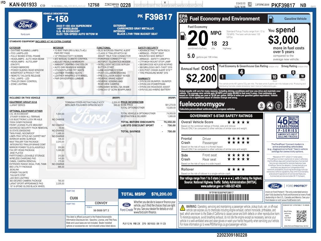 2023 Ford F-150 Lariat CREW 3.5