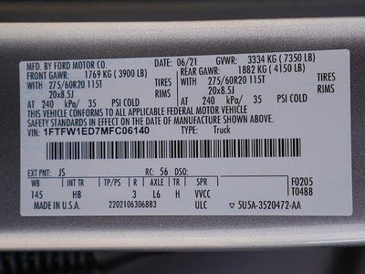 2021 Ford F-150 Lariat CRW 3.5 PB