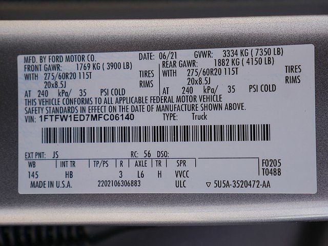 2021 Ford F-150 Lariat CRW 3.5 PB