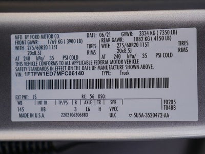 2021 Ford F-150 Lariat CRW 3.5 PB