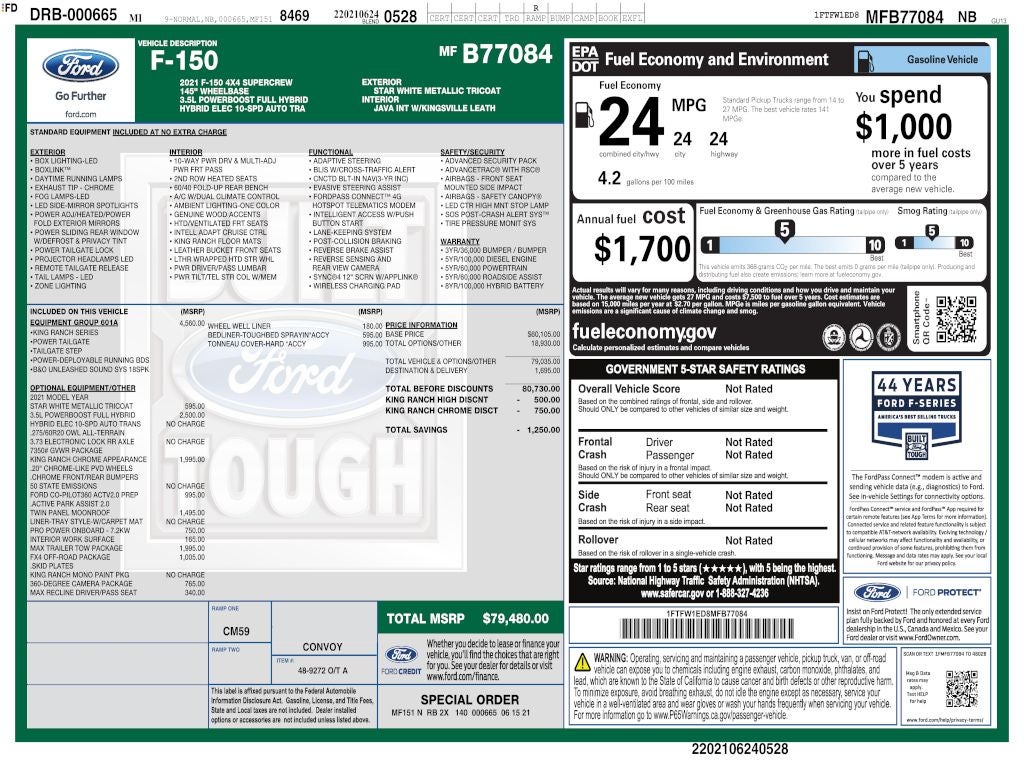 2021 Ford F-150 King Ranch CREW 3.5