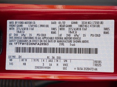 2022 Ford F-150 Lariat CREW 3.5 PB