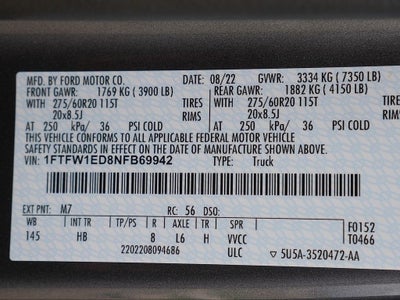 2022 Ford F-150 Lariat CREW 3.5 PB