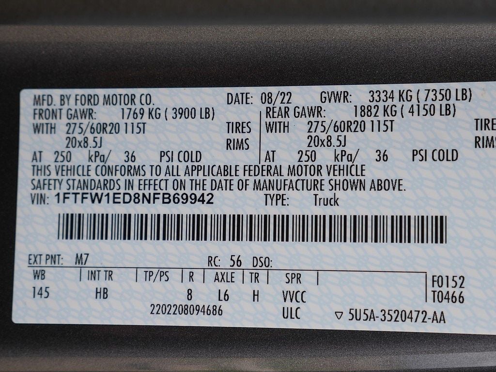 2022 Ford F-150 Lariat CREW 3.5 PB