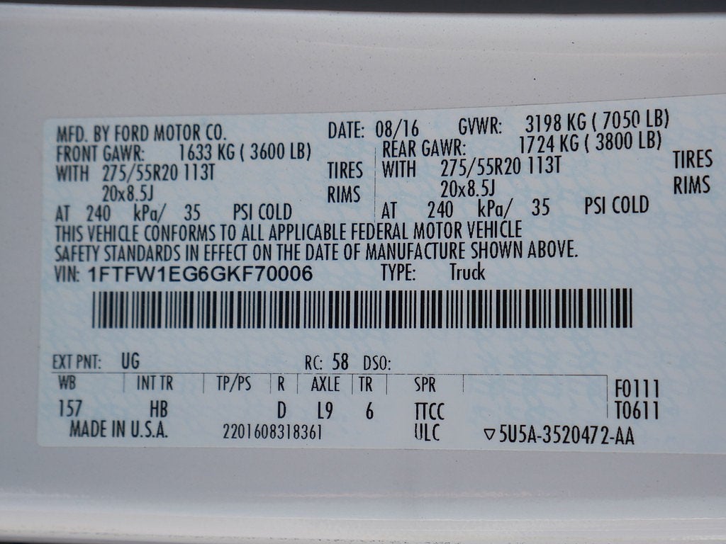 2016 Ford F-150 Lariat CREW 3.5 LONG BED