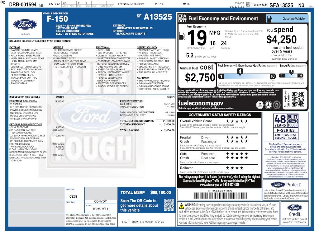 2025 Ford F-150 XLT CREW 3.5 303A
