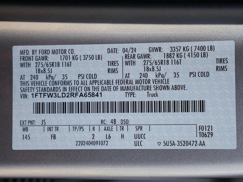 2024 Ford F-150 XLT CREW 3.5 PB