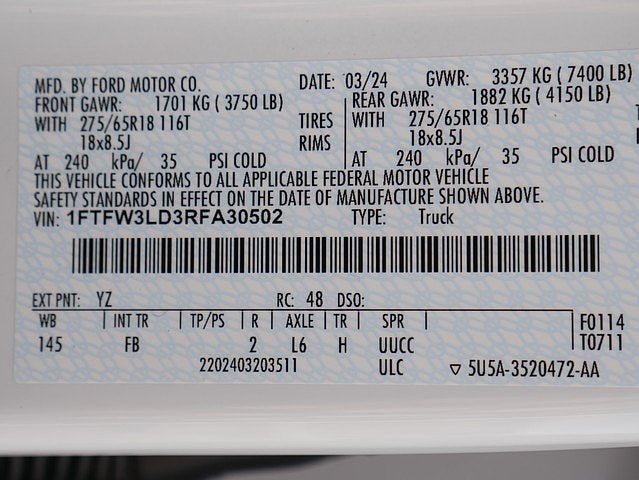 2024 Ford F-150 XLT CREW 3.5 PB