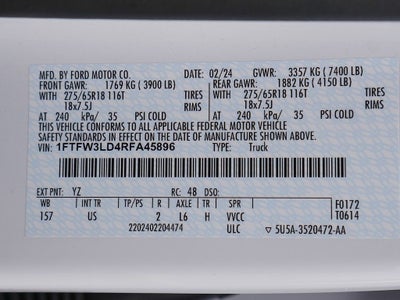 2024 Ford F-150 XLT CREW LONG BED 3.5 PB