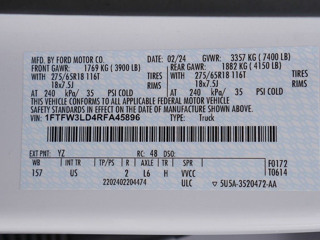 2024 Ford F-150 XLT CREW LONG BED 3.5 PB