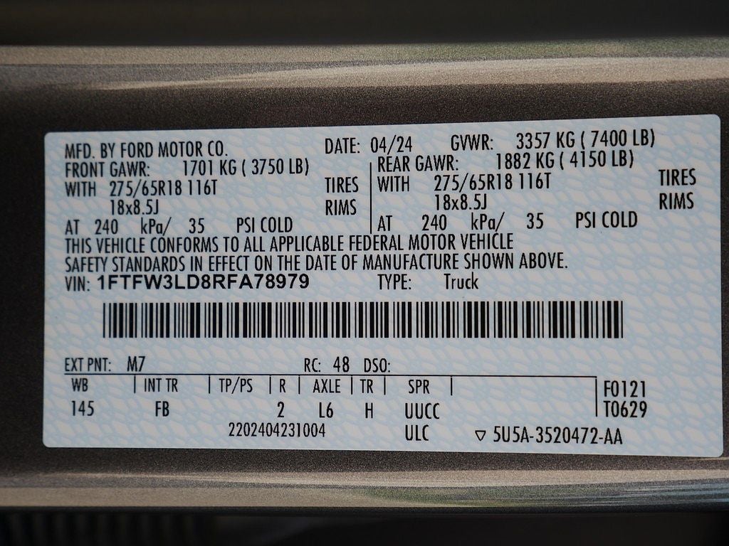2024 Ford F-150 XLT CREW 3.5 PB