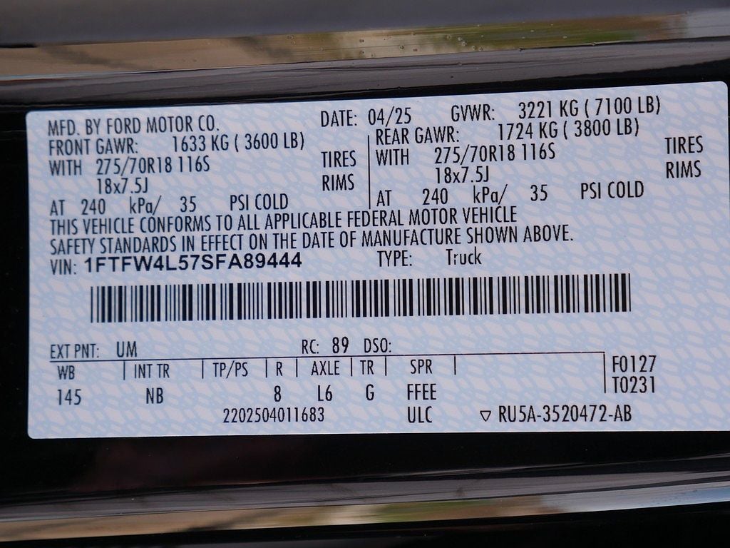 2025 Ford F-150 Tremor CREW 5.0 402A