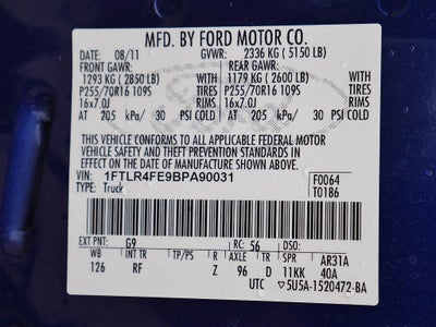 2011 Ford Ranger XLT EXT CAB 4.0