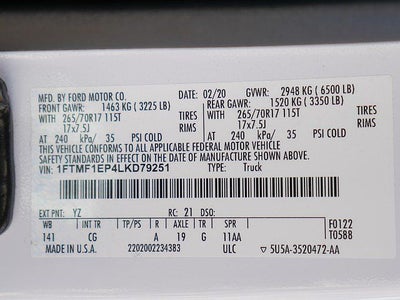 2020 Ford F-150 XL REG CAB 2.7 4WD