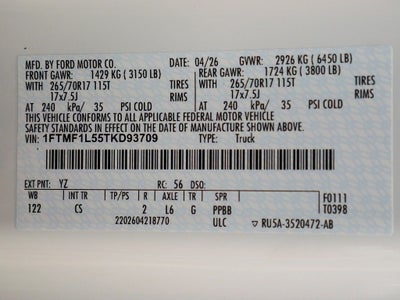 2026 Ford F-150 XL BLACK WIDOW