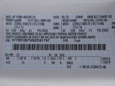 2025 Ford F-250SD XL CAB 4WD