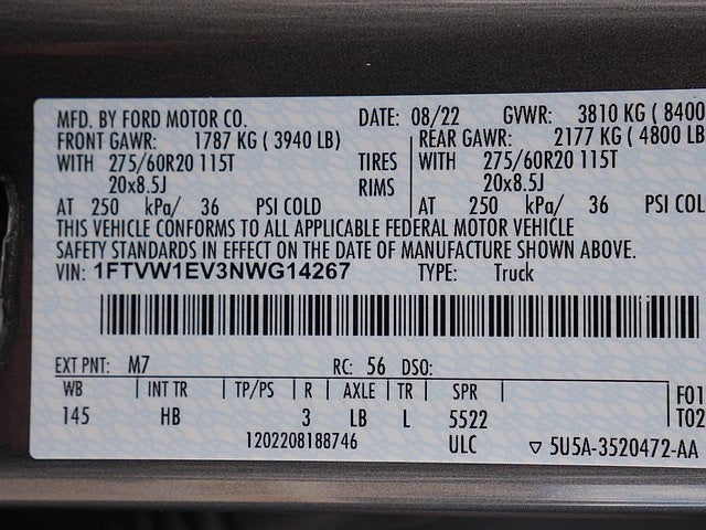 2022 Ford F-150 Lightning Lariat EXT. RANGE BATTERY