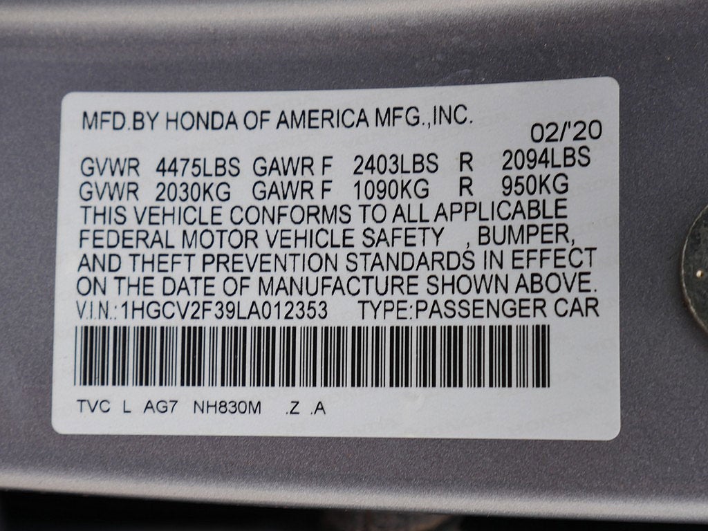 2020 Honda Accord Sport 2.0T