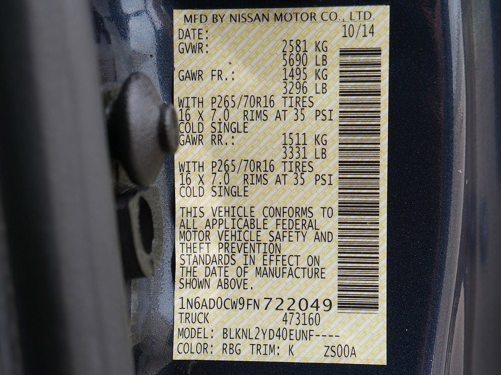 2015 Nissan Frontier SV 4WD