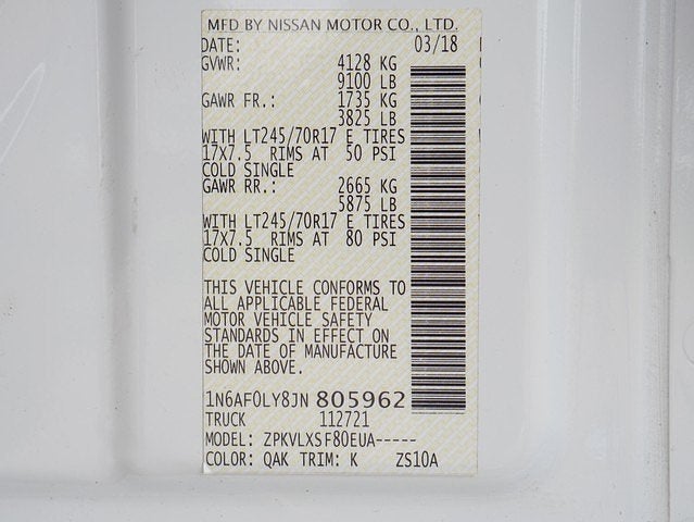 2018 Nissan NV2500 HD SV High Roof