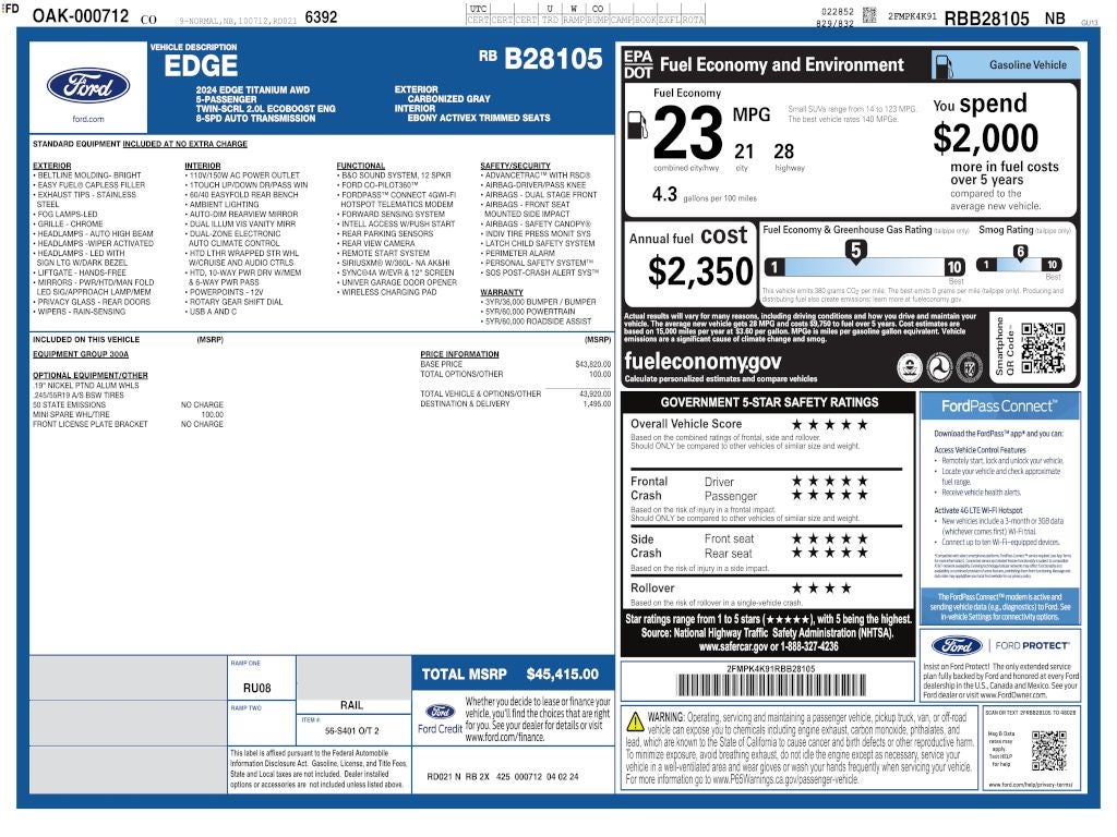 2024 Ford Edge Titanium AWD