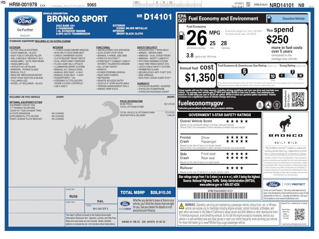 2022 Ford Bronco Sport AWD