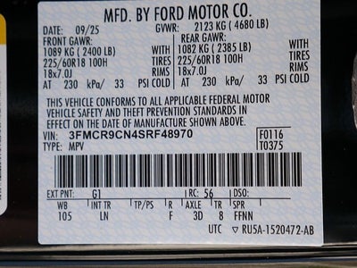 2025 Ford Bronco Sport Outer Banks 4WD