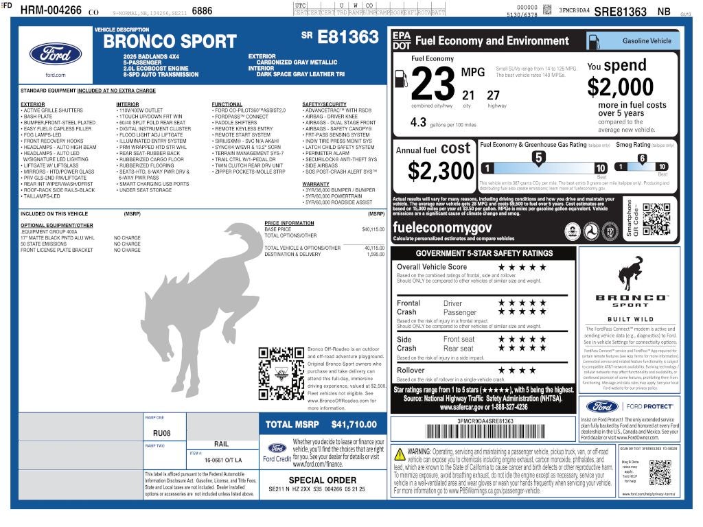 2025 Ford Bronco Sport Badlands