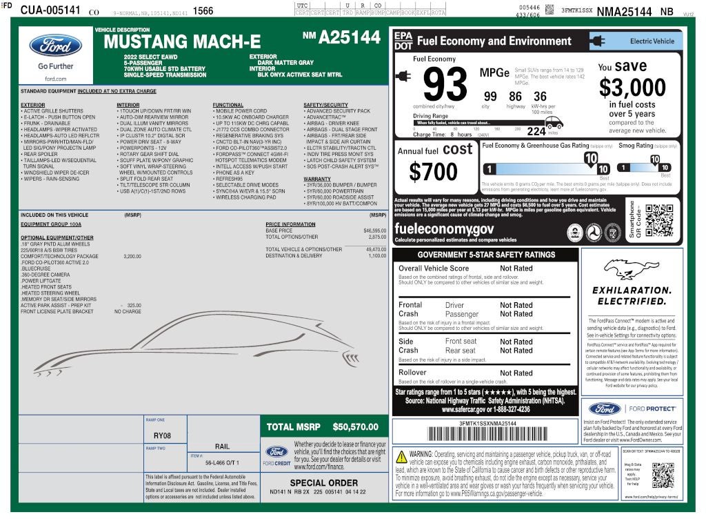 2022 Ford Mustang Mach-E Select AWD