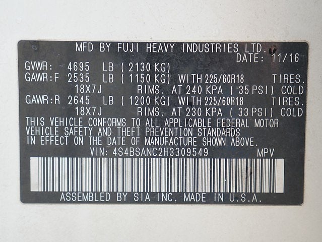 2017 Subaru Outback 2.5i Limited