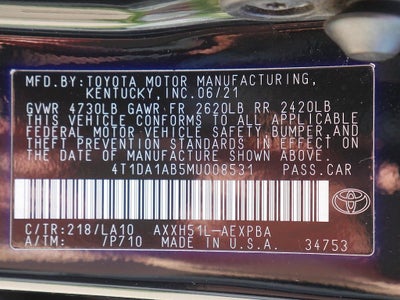 2021 Toyota Avalon Hybrid Limited