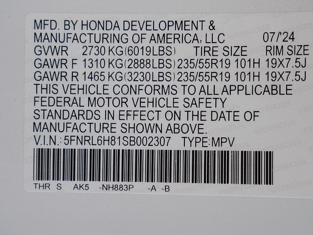 2025 Honda Odyssey Touring