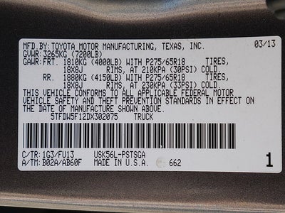 2013 Toyota Tundra Grade CrewMax 4WD