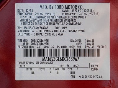 2019 Ford EcoSport SE AWD 2.0