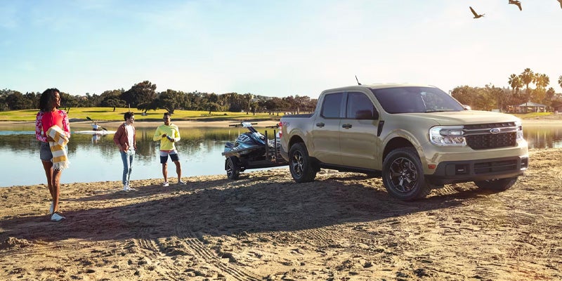 Ford truck docking on a Boulder, Colorado lakefront